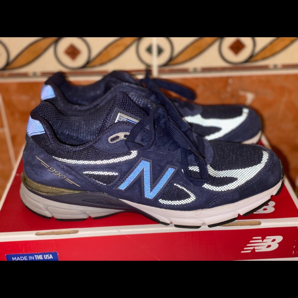 New Balance 990v4 Kith Navy - Picture 2 of 7